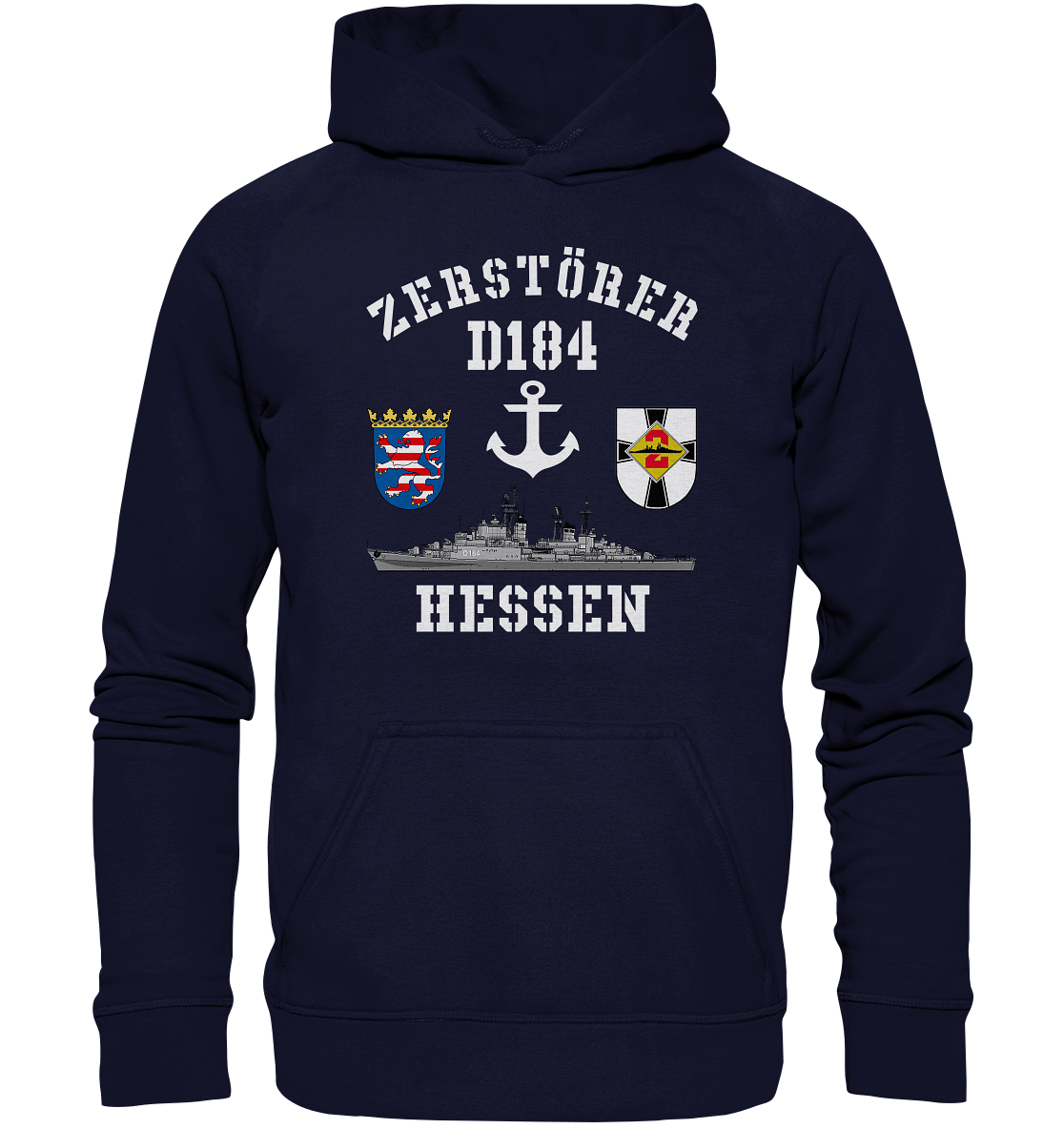 Zerstörer D184 HESSEN Anker - Basic Unisex Hoodie XL