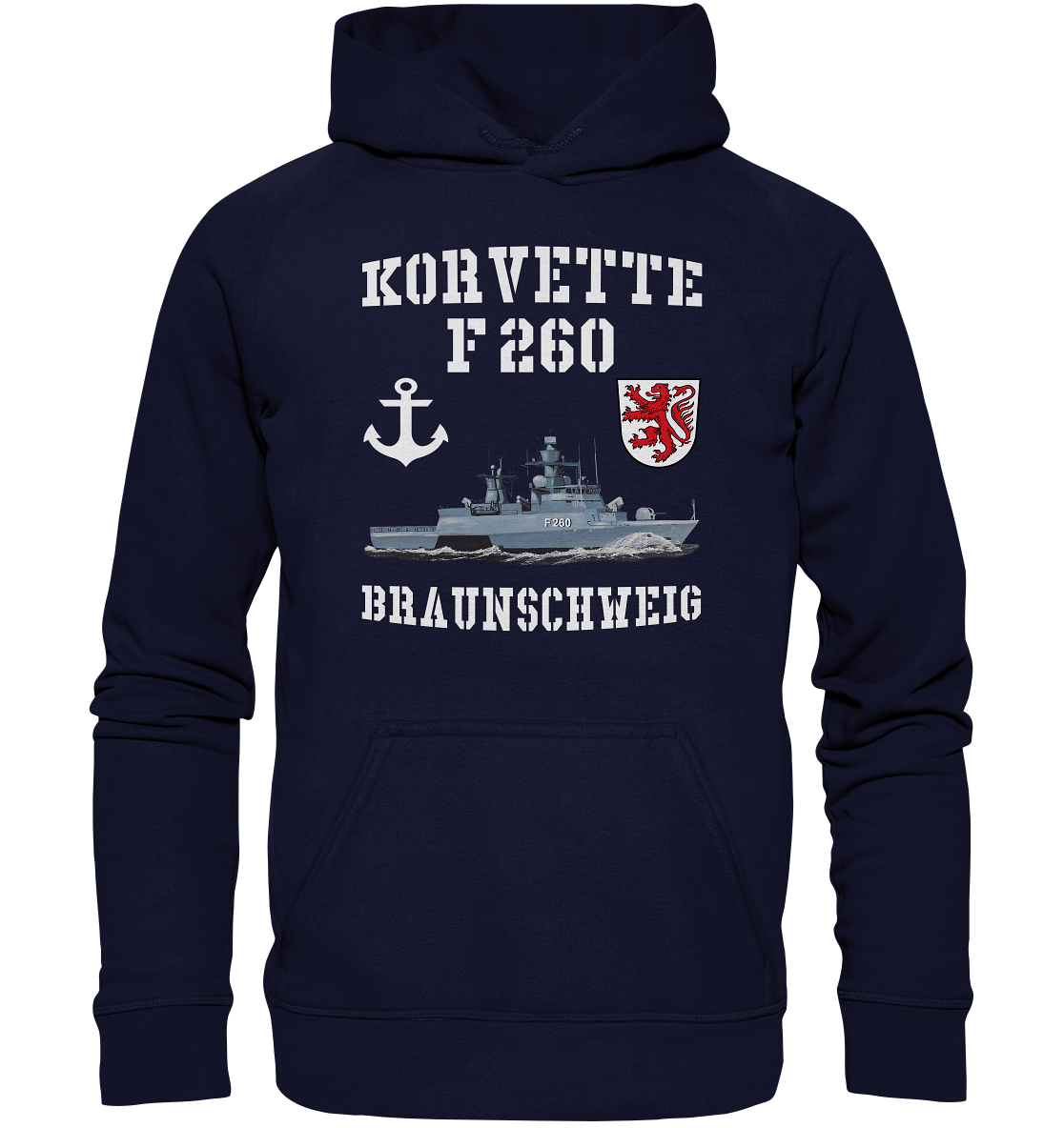 Korvette F260 BRAUNSCHWEIG Anker - Basic Unisex Hoodie XL