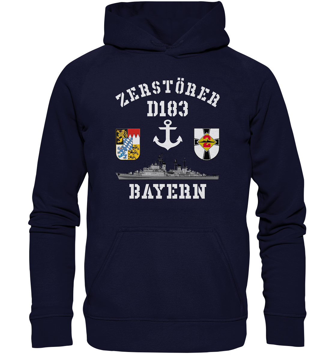 Zerstörer D183 BAYERN Anker - Basic Unisex Hoodie XL