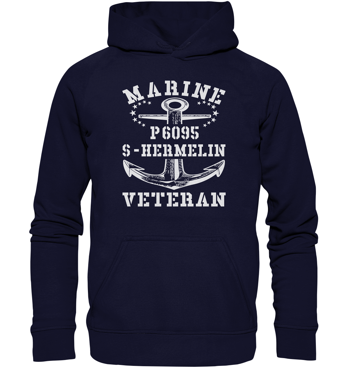 P6095 S-HERMELIN Marine Veteran - Basic Unisex Hoodie XL