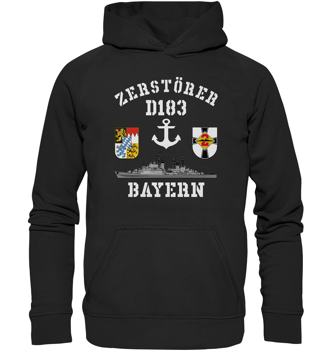 Zerstörer D183 BAYERN Anker - Basic Unisex Hoodie XL