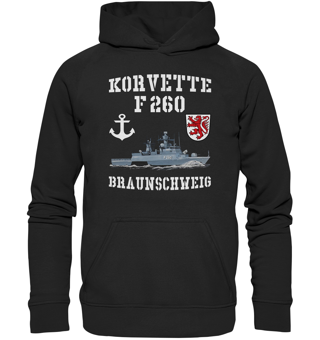 Korvette F260 BRAUNSCHWEIG Anker - Basic Unisex Hoodie XL