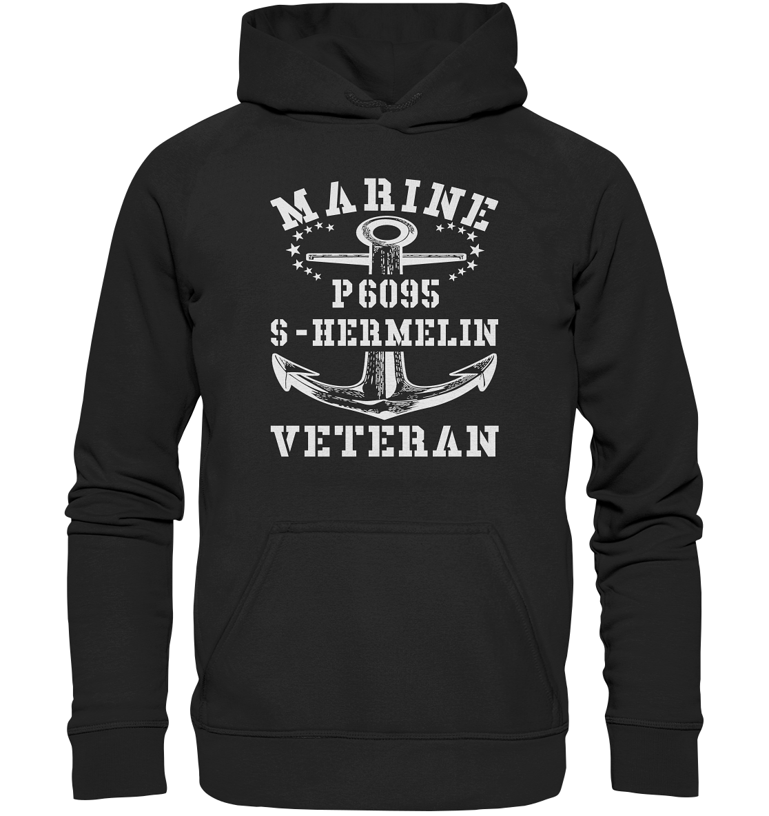 P6095 S-HERMELIN Marine Veteran - Basic Unisex Hoodie XL