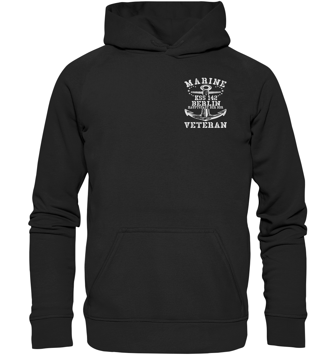 KSS 142 BERLIN - HAUPTSTADT DER DDR Marine Veteran Brustlogo - Basic Unisex Hoodie XL