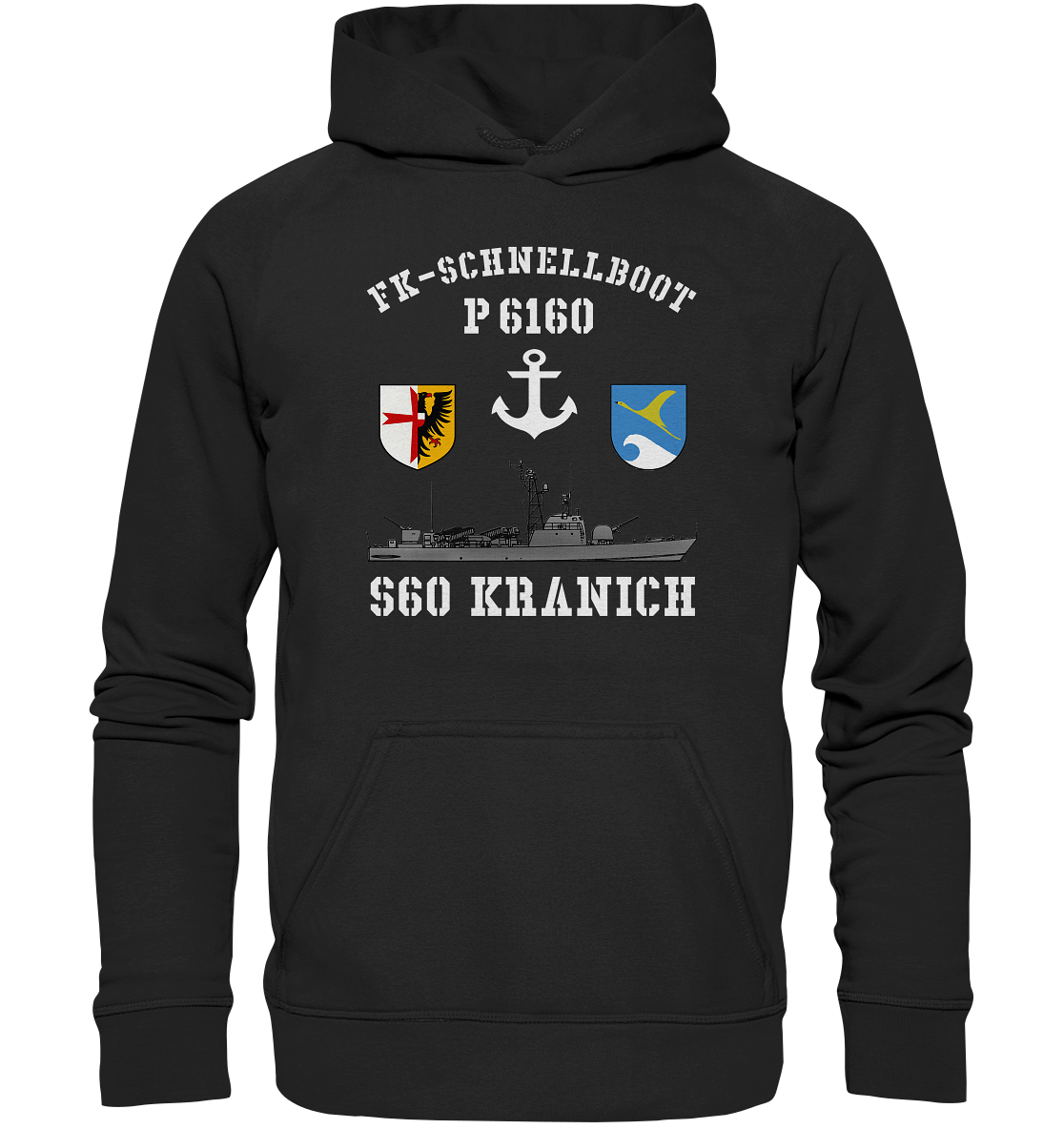 FK-Schnellboot P6160 S60 KRANICH Bofors - Basic Unisex Hoodie XL