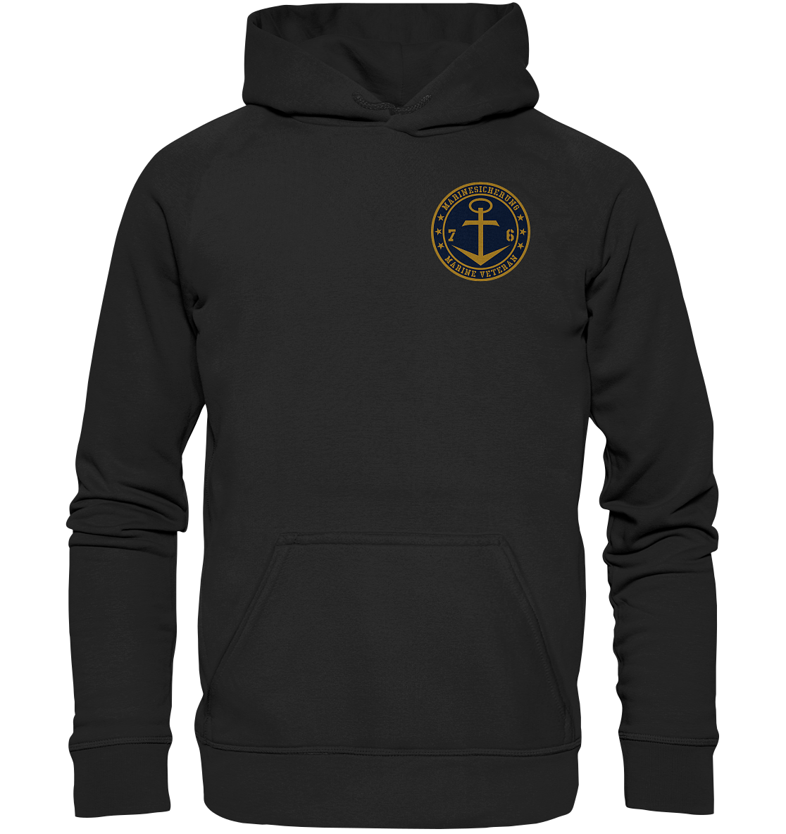 MARINESICHERUNG 76er Marine Veteran Brustlogo - Basic Unisex Hoodie XL