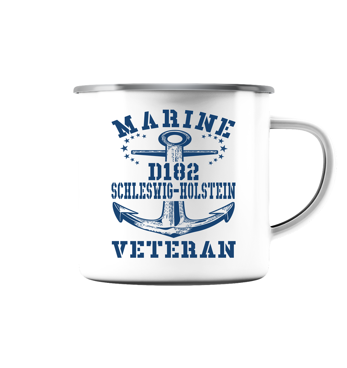 Zerstörer D182 SCHLESWIG-HOLSTEIN Marine Veteran - Emaille Tasse (Silber)
