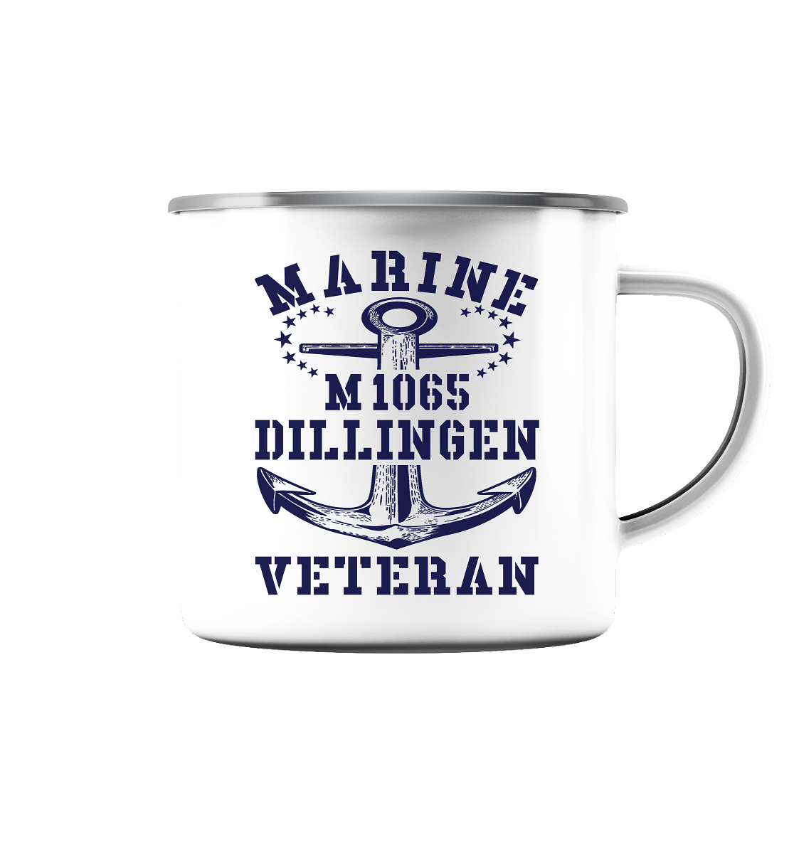 Mij.-Boot M1065 DILLINGEN Marine Veteran - Emaille Tasse (Silber)