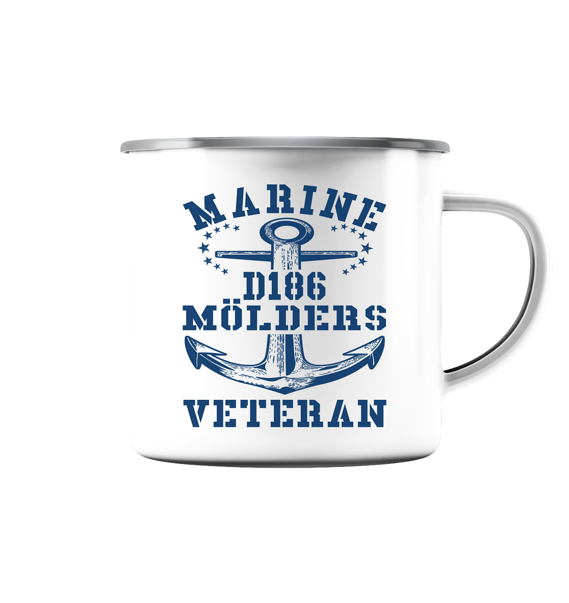 Zerstörer D186 MÖLDERS Marine Veteran - Emaille Tasse (Silber)