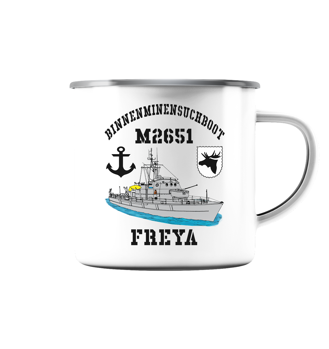 BIMI M2651 FREYA 3.MSG Anker - Emaille Tasse (Silber)