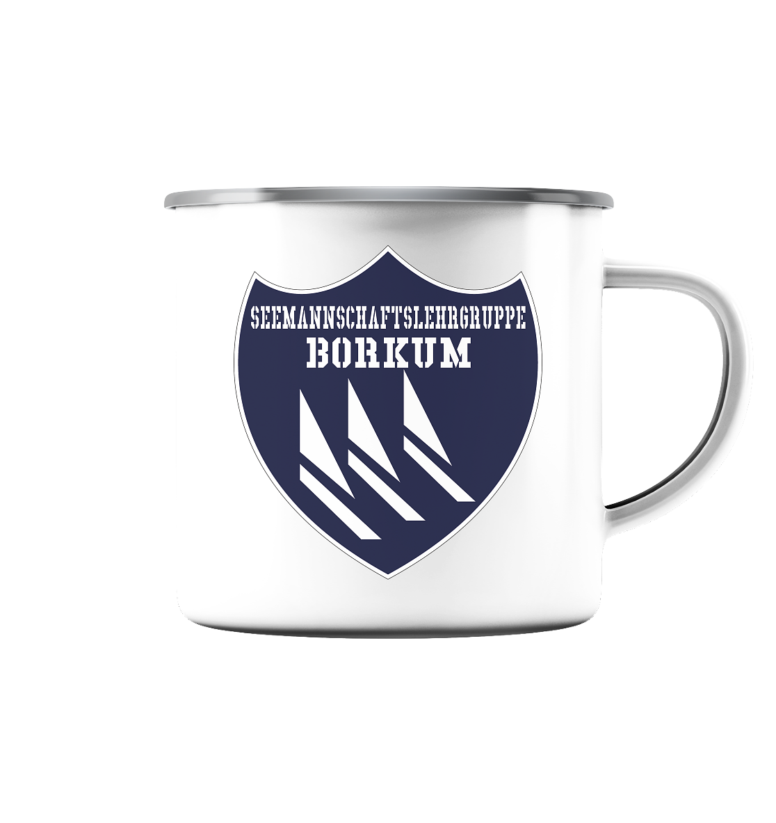 Seemannschaftslehrgruppe BORKUM - Emaille Tasse (Silber)