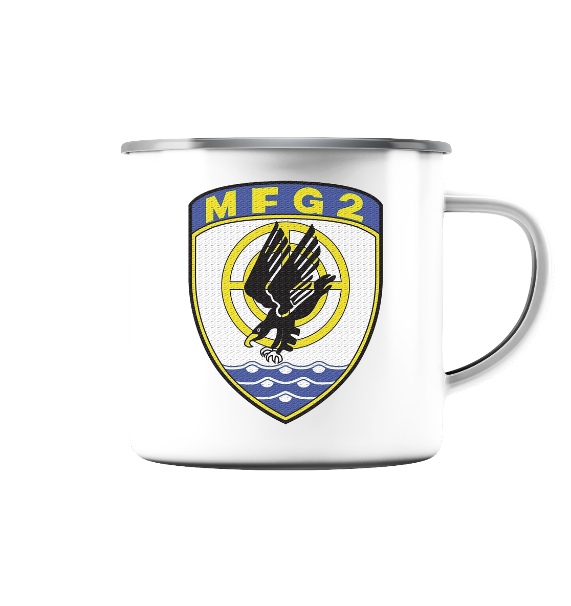 Marinefliegergeschwader 2 Brustwappen - Emaille Tasse (Silber)