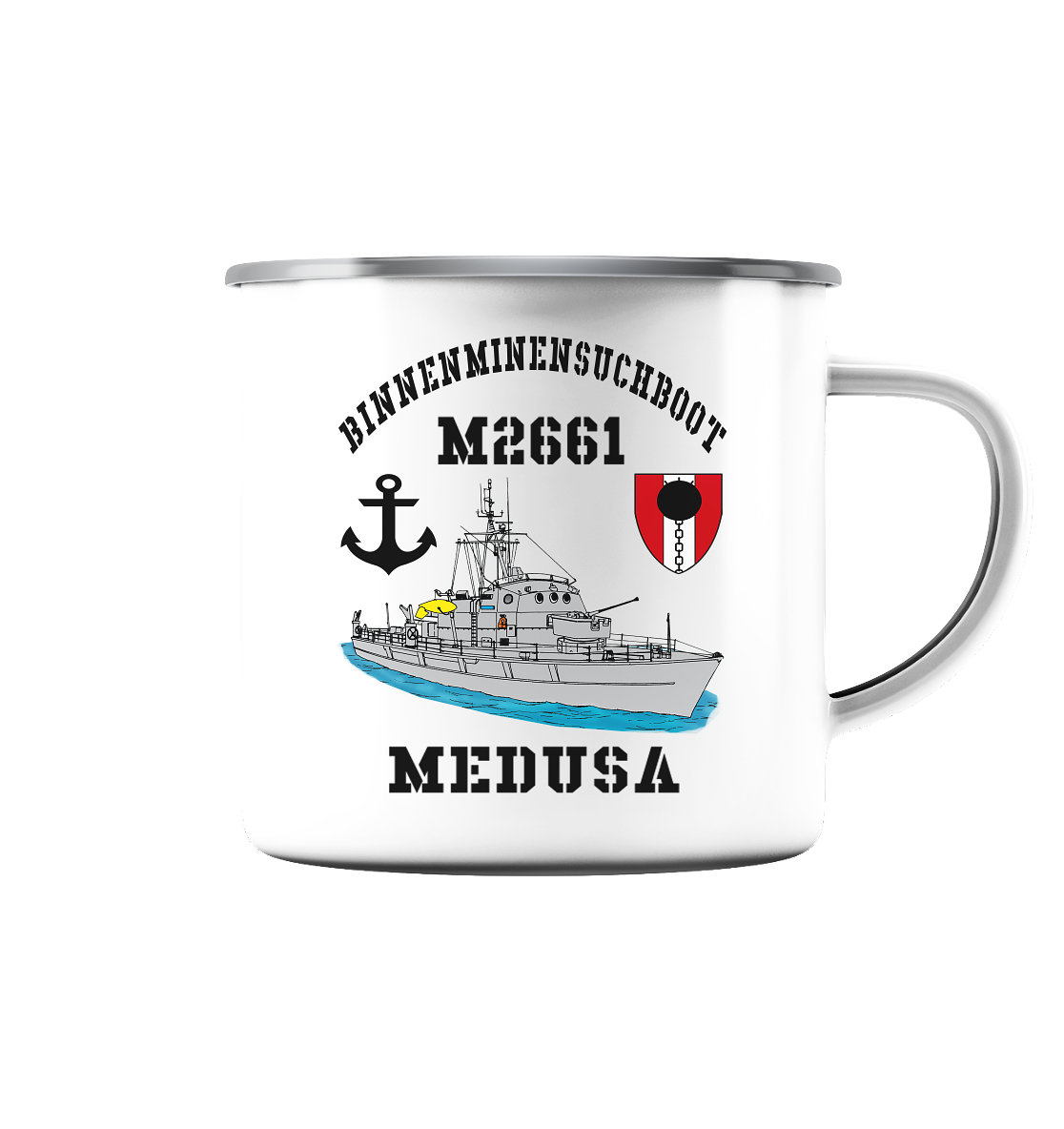 BiMi M2661 MEDUSA 7.MSG Anker - Emaille Tasse (Silber)