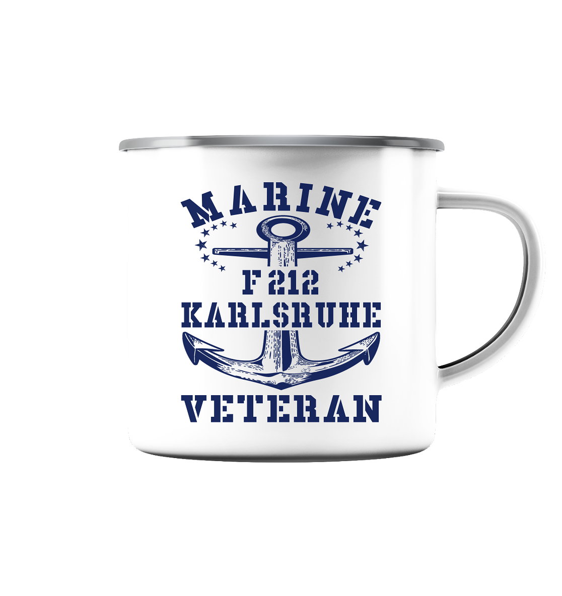 MV1 Fregatte F212 KARLSRUHE - Emaille Tasse (Silber)