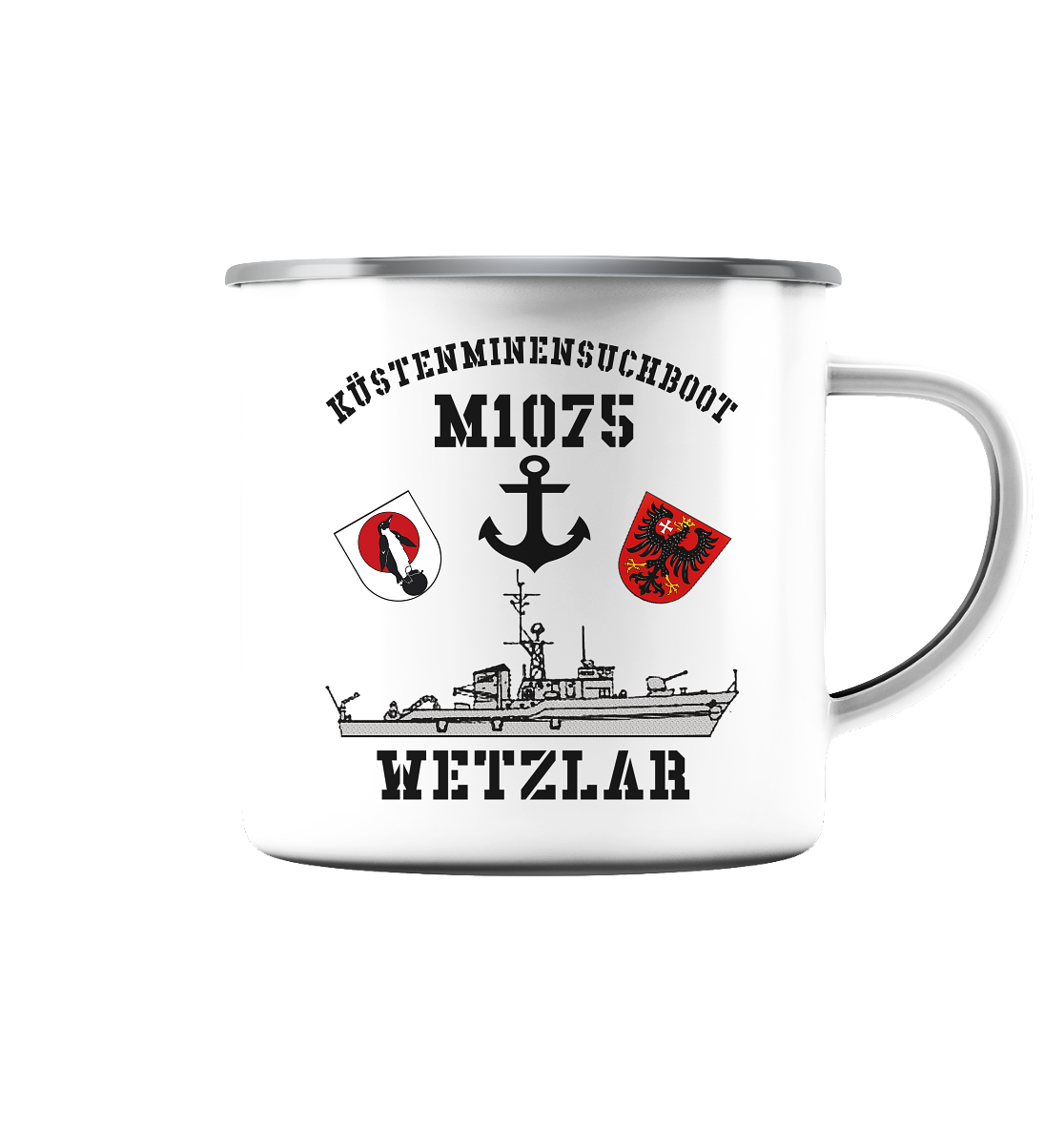 KM-Boot M1075 WETZLAR Anker - Emaille Tasse (Silber)