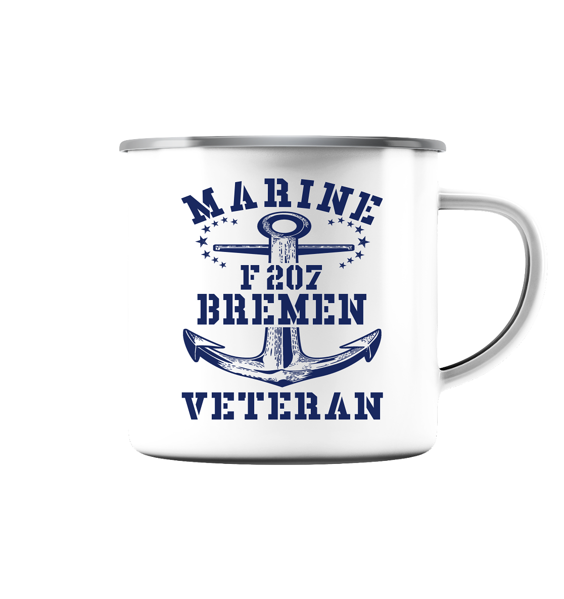 MV1 Fregatte F207 BREMEN - Emaille Tasse (Silber)