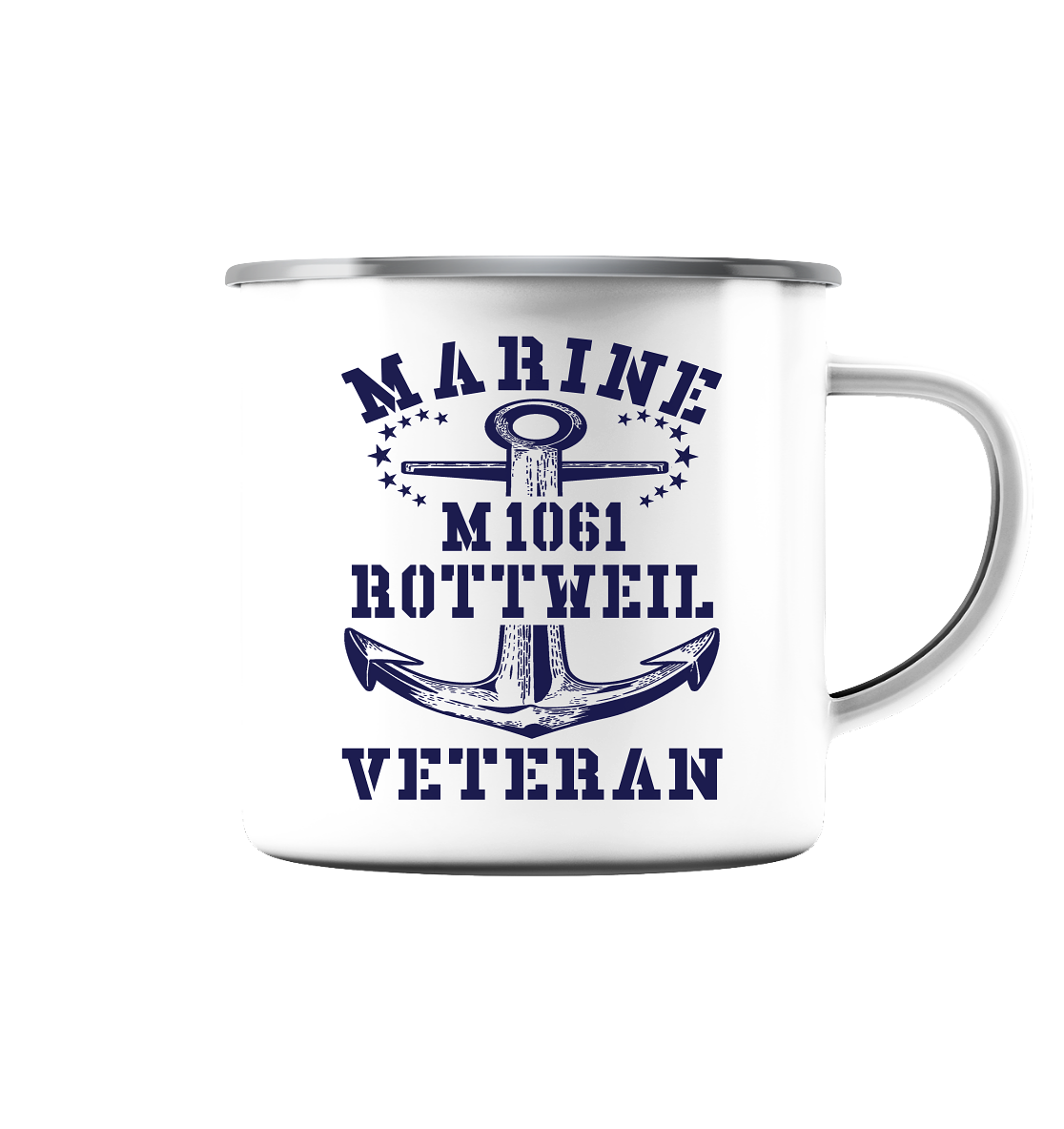 Mij.-Boot M1061 ROTTWEIL Marine Veteran - Emaille Tasse (Silber)