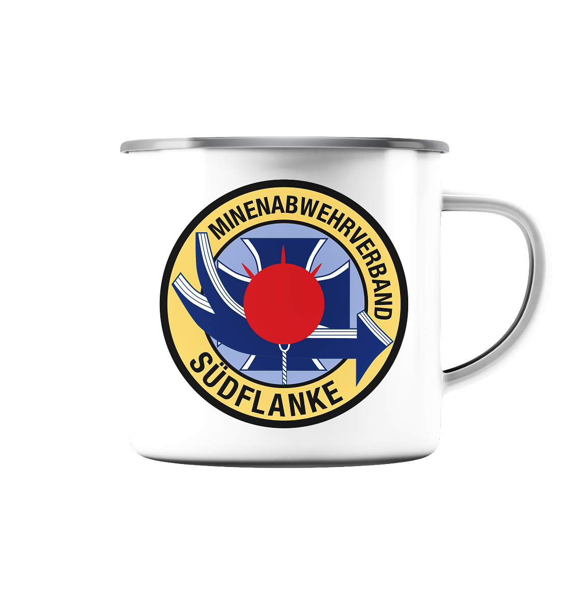 Minenabwehrverband SÜDFLANKE - Emaille Tasse (Silber)