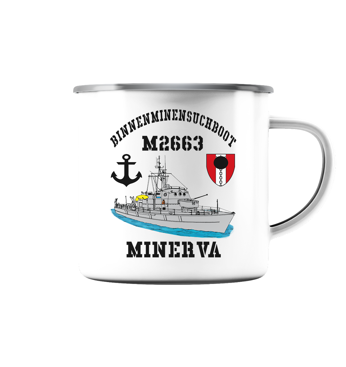 BiMi M2663 MINERVA 7.MSG Anker - Emaille Tasse (Silber)