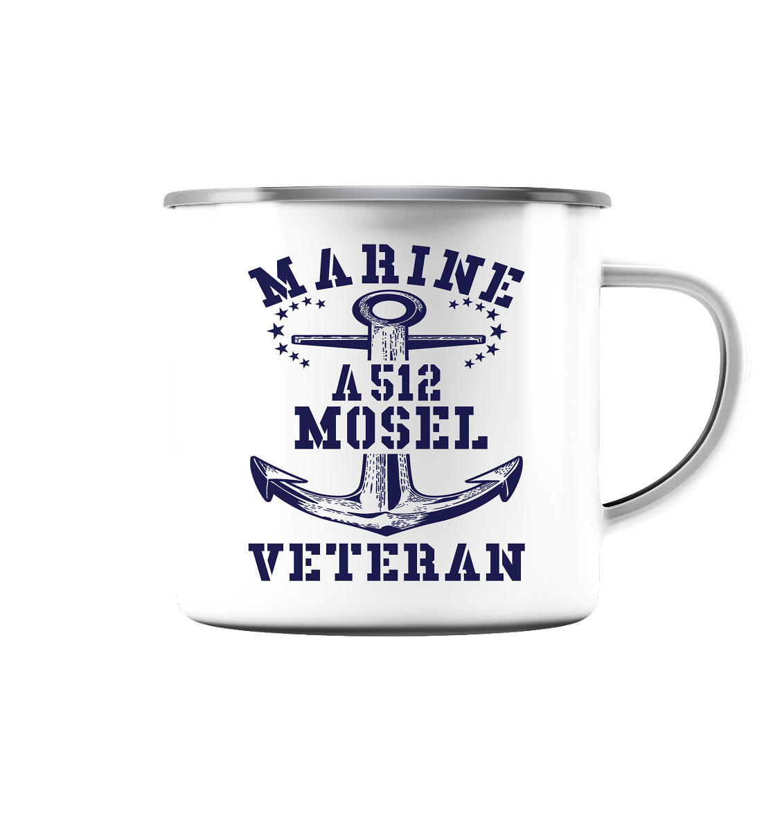 Tender A512 MOSEL Marine Veteran - Emaille Tasse (Silber)