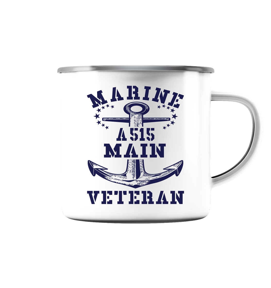 Tender A515 MAIN Marine Veteran - Emaille Tasse (Silber)