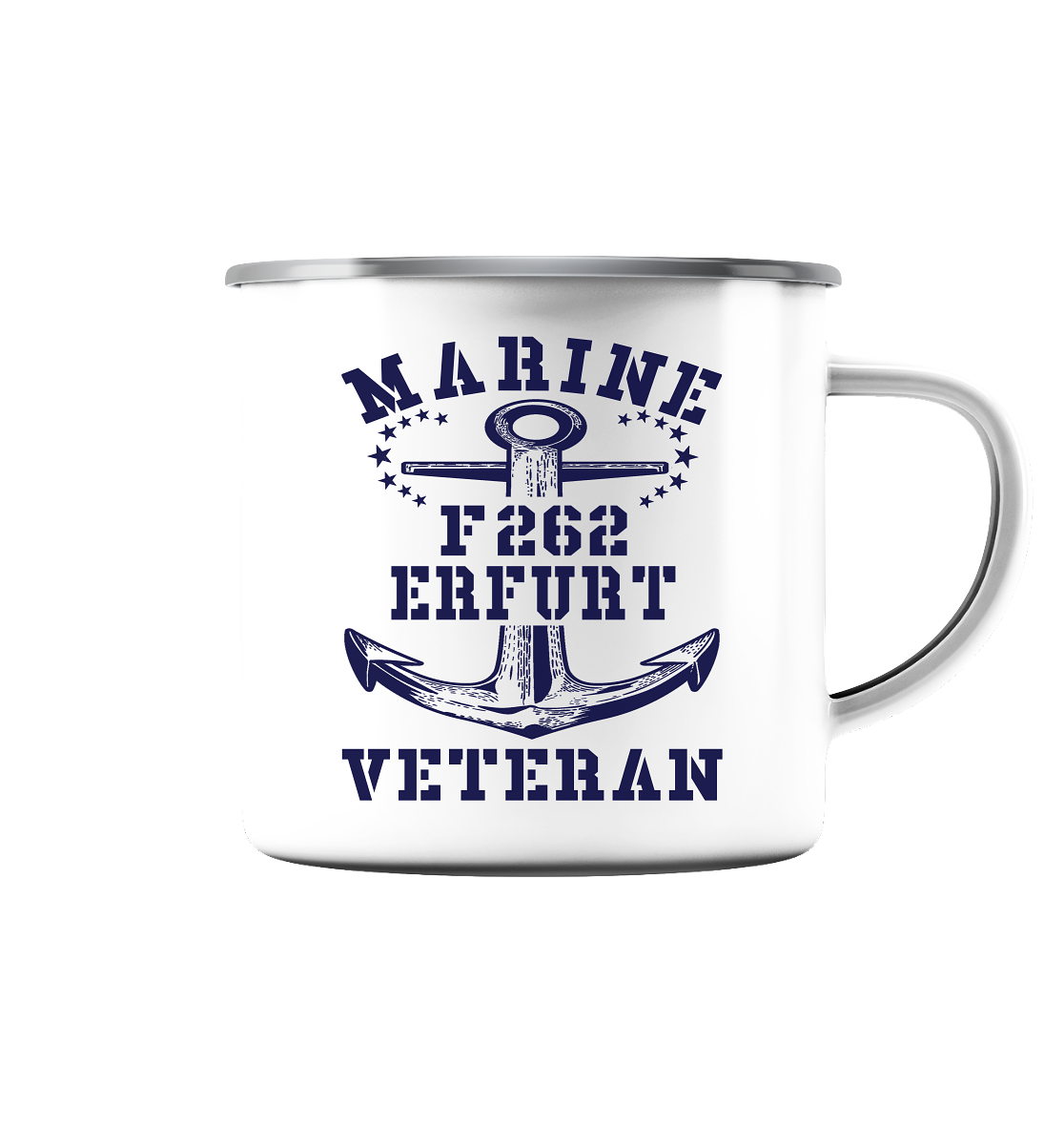 Korvette F262 ERFURT Marine Veteran - Emaille Tasse (Silber)
