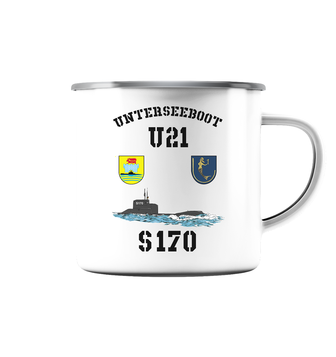Unterseeboot U21 S170 - Emaille Tasse (Silber)