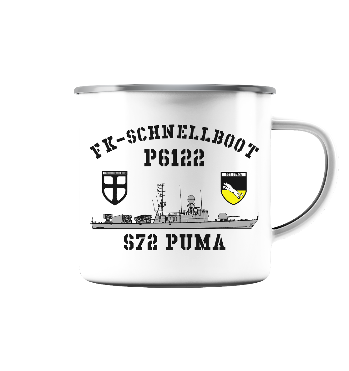 P6122 S72 P.U.M.A. 7.SG - Emaille Tasse (Silber)