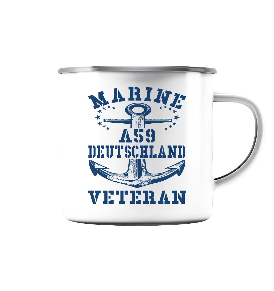 MARINE VETERAN A59 DEUTSCHLAND - Emaille Tasse (Silber)