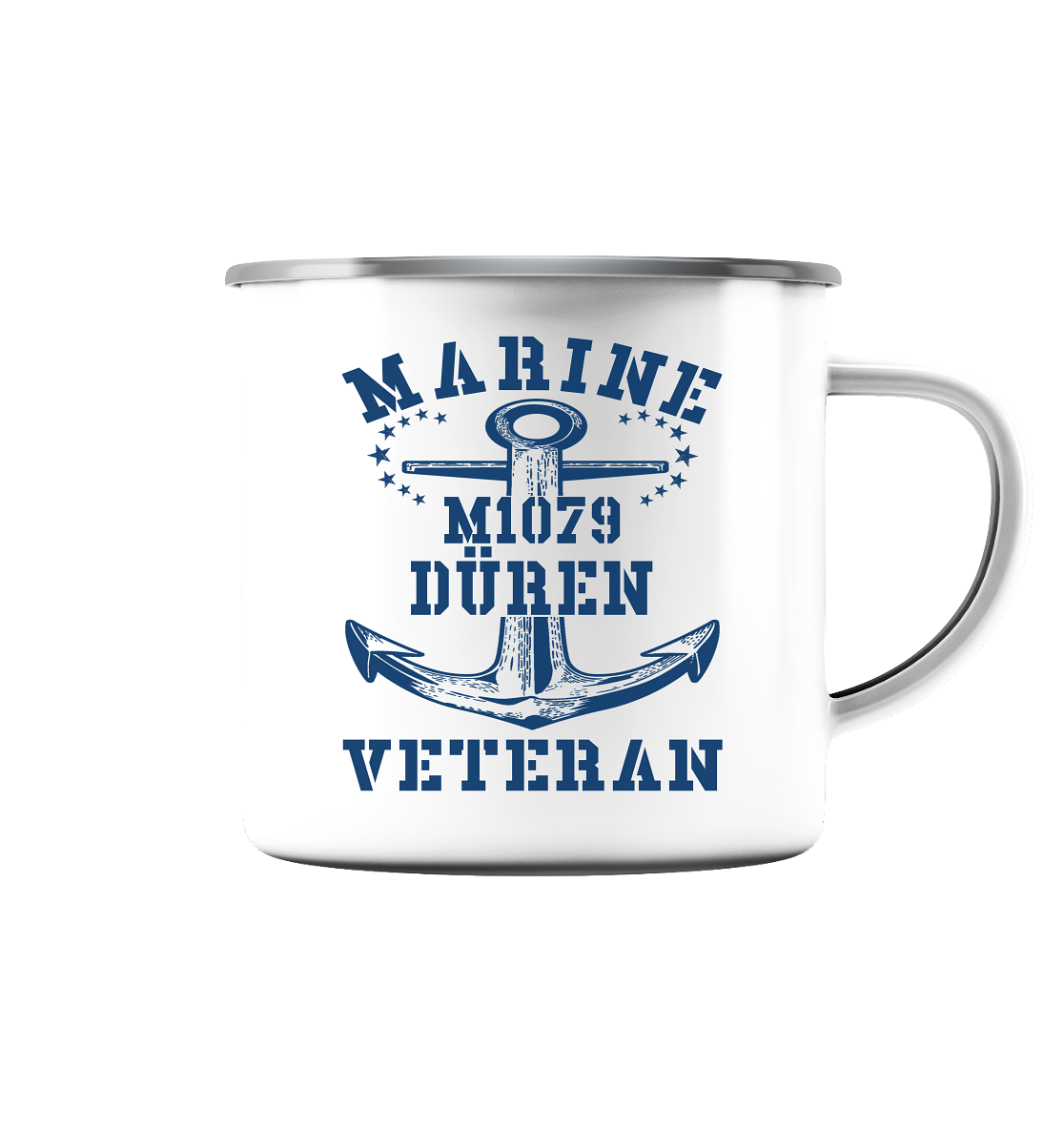 MARINE VETERAN M1079 DÜREN - Emaille Tasse (Silber)