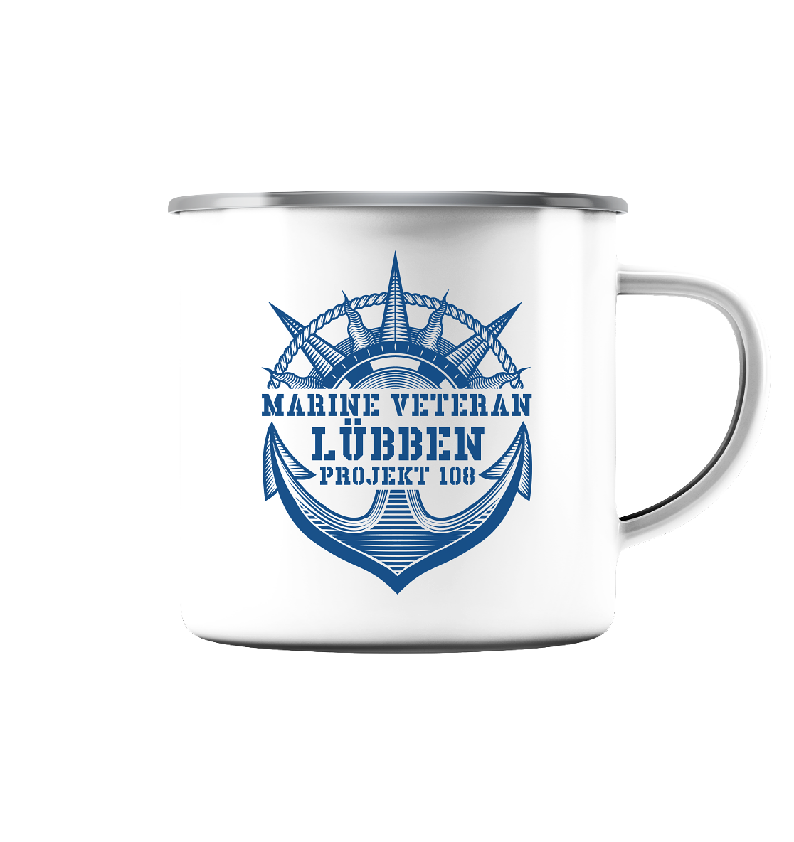 Projekt 108 LÜBBEN Marine Veteran - Emaille Tasse (Silber)