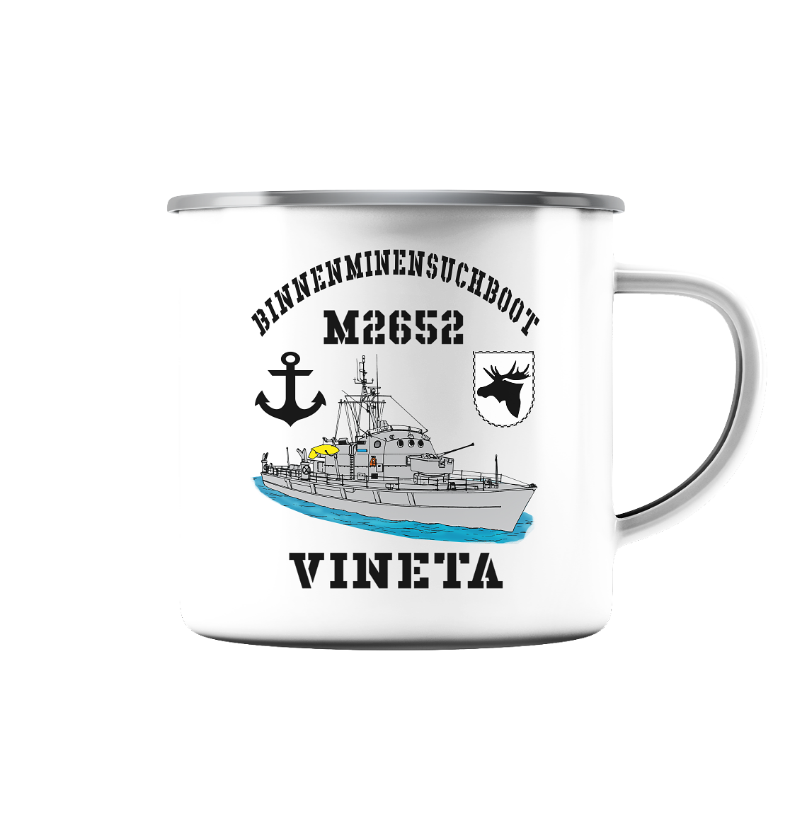 BIMI M2652 VINETA 3.MSG Anker - Emaille Tasse (Silber)