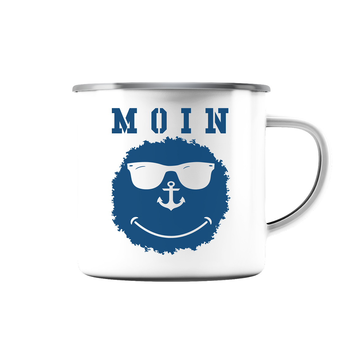 Smily MOIN - Emaille Tasse (Silber)