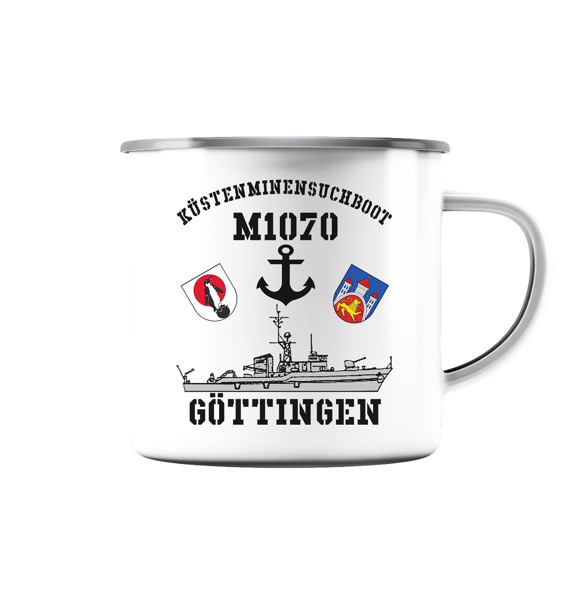 KM-Boot M1070 GÖTTINGEN Anker - Emaille Tasse (Silber)