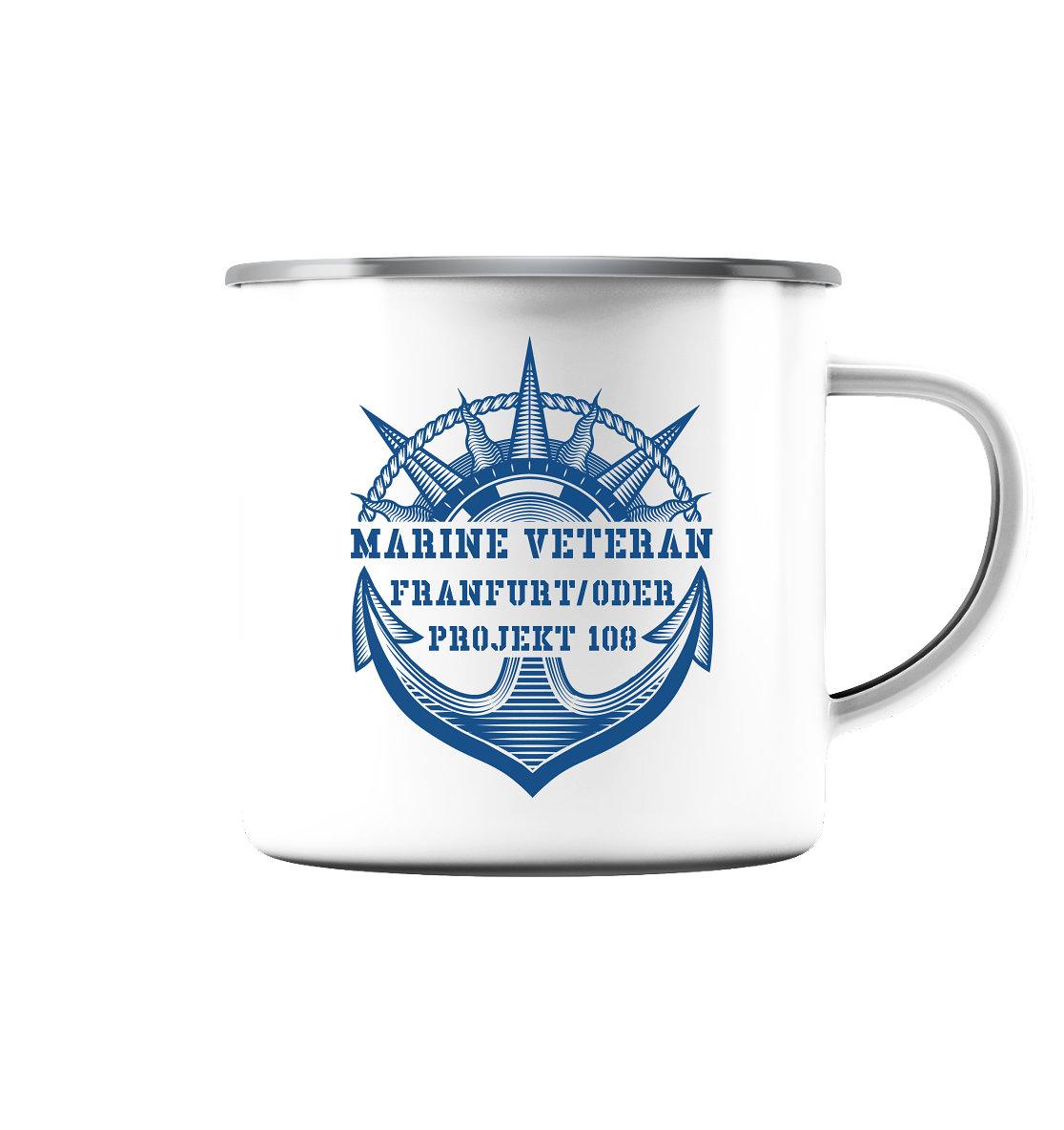 Projekt 108 FRANKFURT/ODER Marine Veteran - Emaille Tasse (Silber)