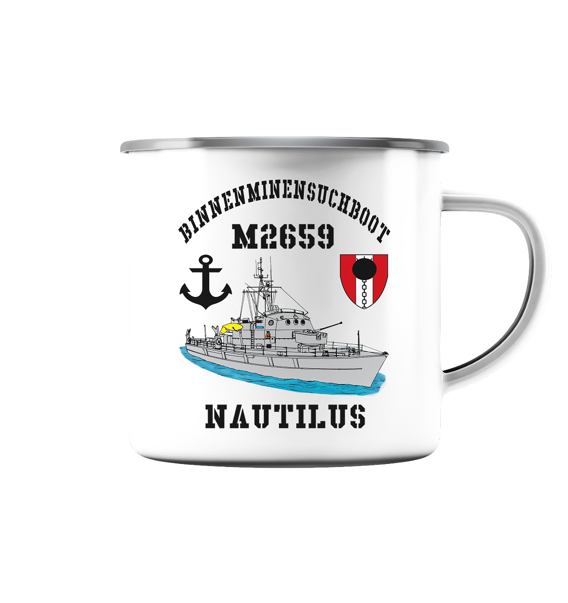 BiMi M2659 NAUTILUS 7.MSG Anker - Emaille Tasse (Silber)
