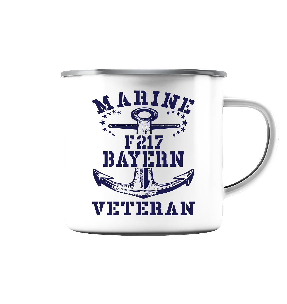 Fregatte F217 BAYERN Marine Veteran - Emaille Tasse (Silber)