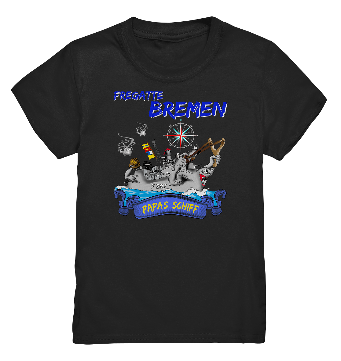 Fregatte F207 BREMEN Papas Schiff - Kids Premium Shirt