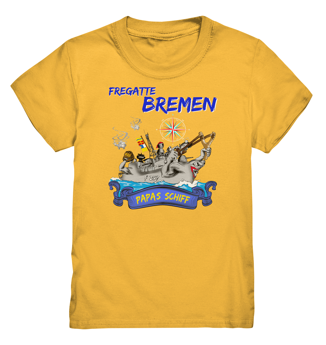 Fregatte F207 BREMEN Papas Schiff - Kids Premium Shirt