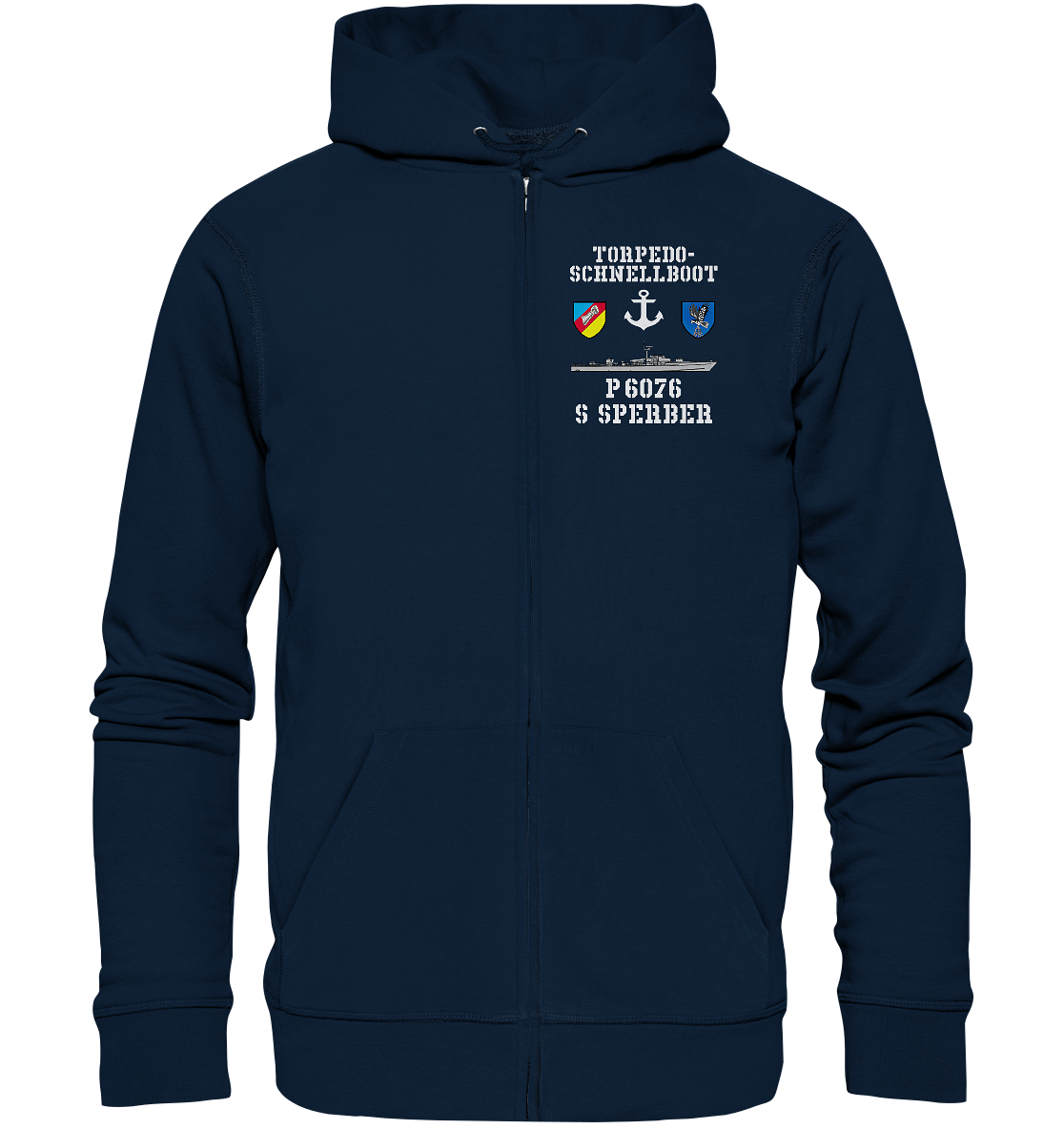 Torpedo-Schnellboot P6076 SPERBER Anker - Organic Kapuzenjacke