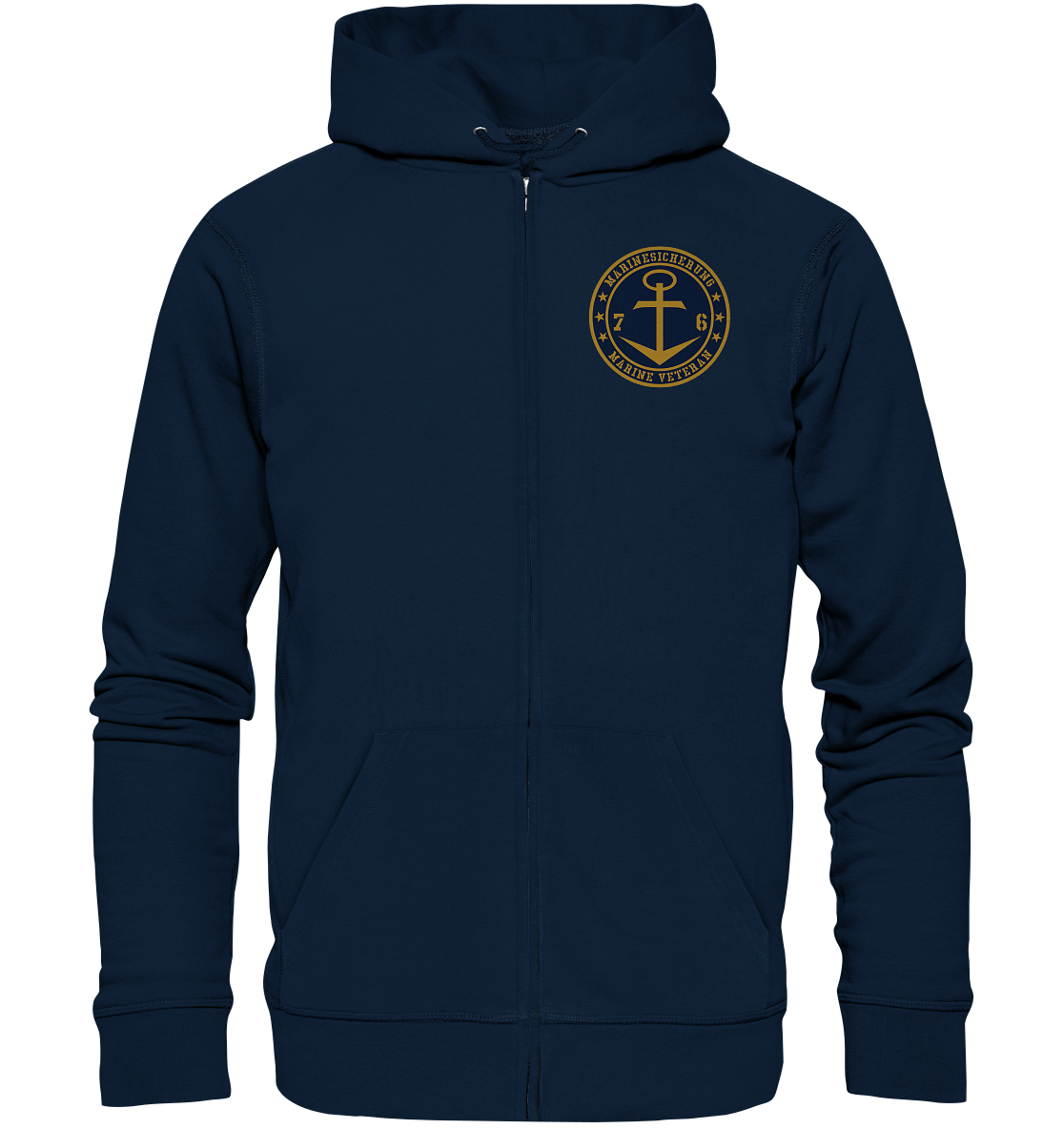 MARINESICHERUNG 76er Marine Veteran Brustlogo - Organic Kapuzenjacke