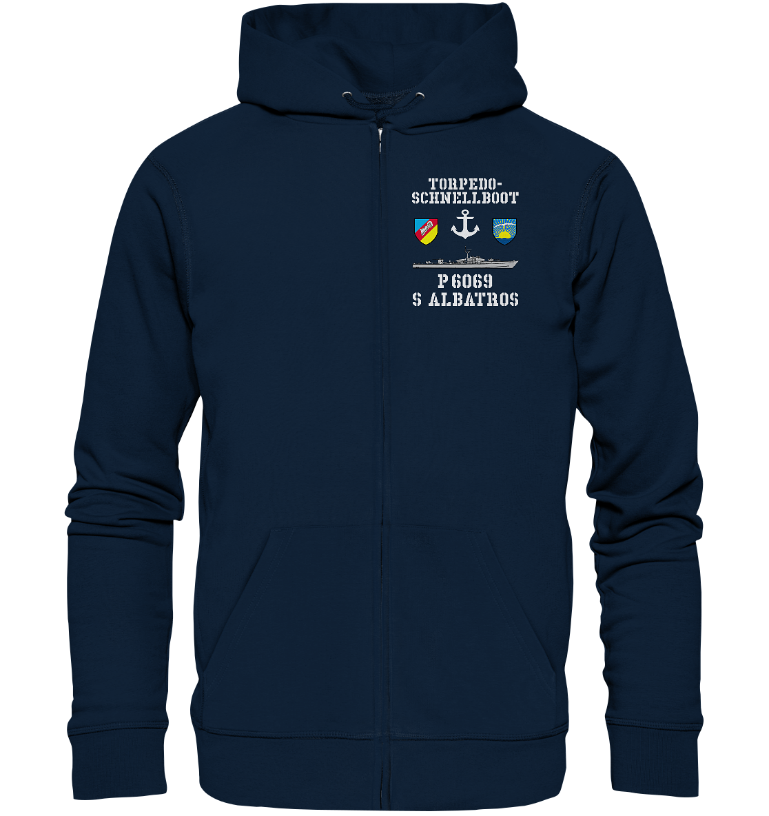 Torpedo-Schnellboot P6069 ALBATROS Anker - Organic Kapuzenjacke
