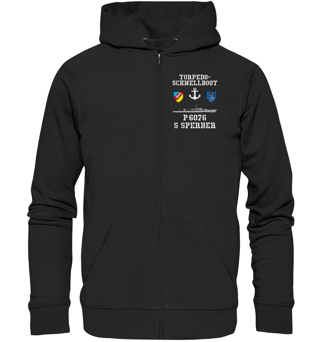 Torpedo-Schnellboot P6076 SPERBER Anker - Organic Kapuzenjacke