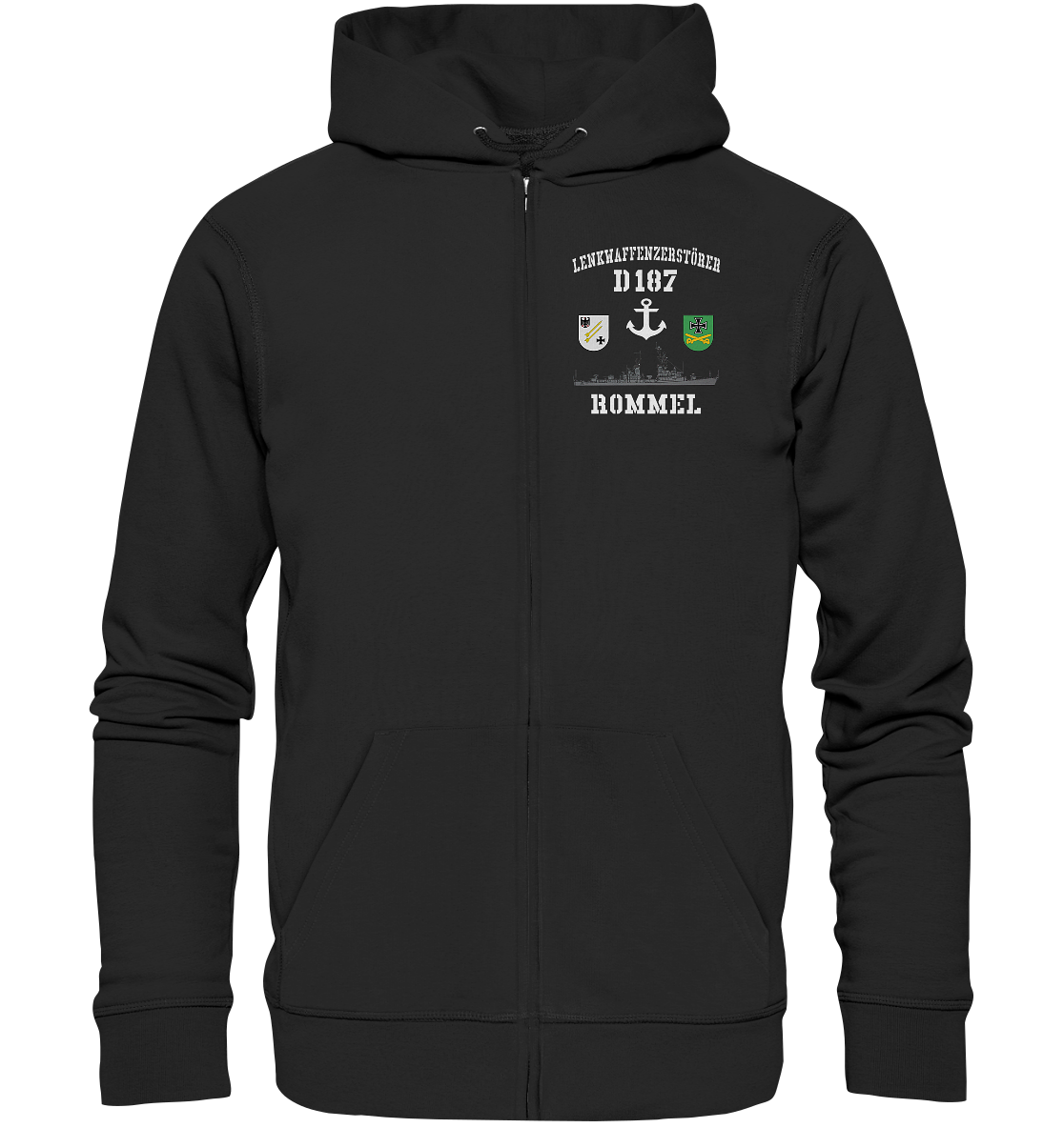 Lenkwaffenzerstörer D187 ROMMEL Anker - Organic Kapuzenjacke