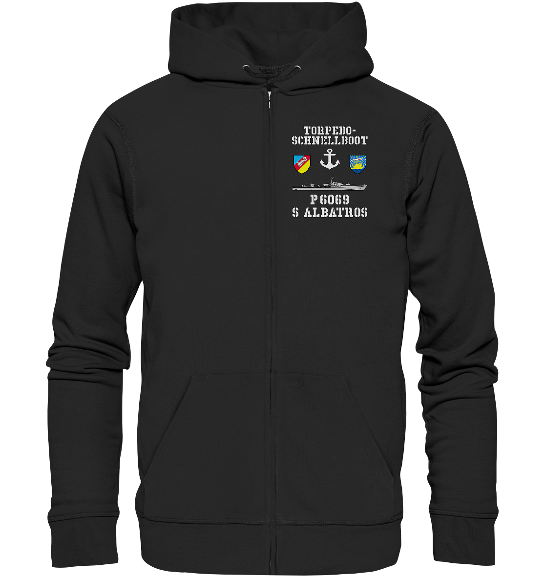 Torpedo-Schnellboot P6069 ALBATROS Anker - Organic Kapuzenjacke