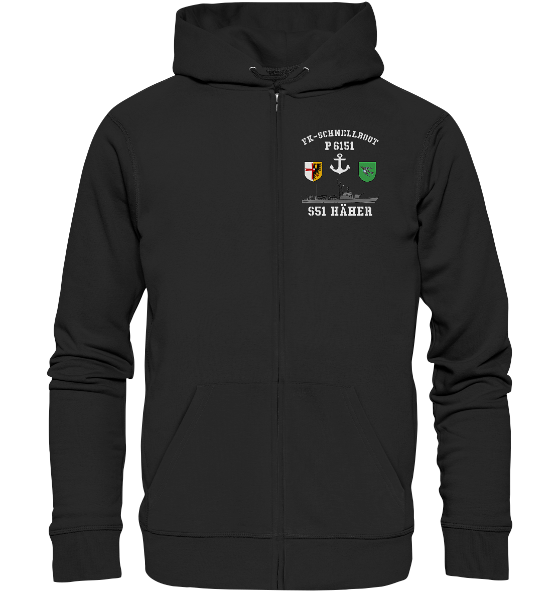 FK-Schnellboot P6151 HÄHER Anker - Organic Kapuzenjacke