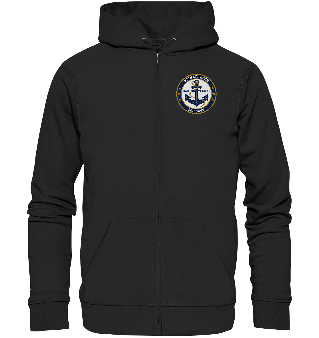 Marine Veteran Heimathafen WOLGAST Brustlogo - Organic Kapuzenjacke