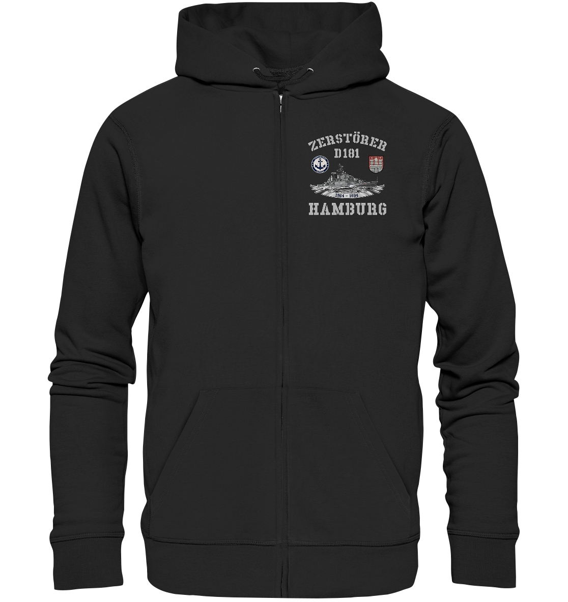Zerstörer D181 HAMBURG Bundesmarine Veteran - Organic Kapuzenjacke