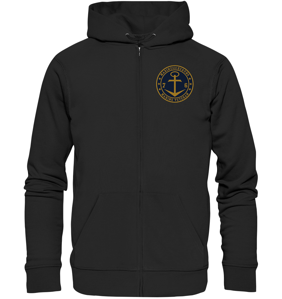MARINESICHERUNG 76er Marine Veteran Brustlogo - Organic Kapuzenjacke