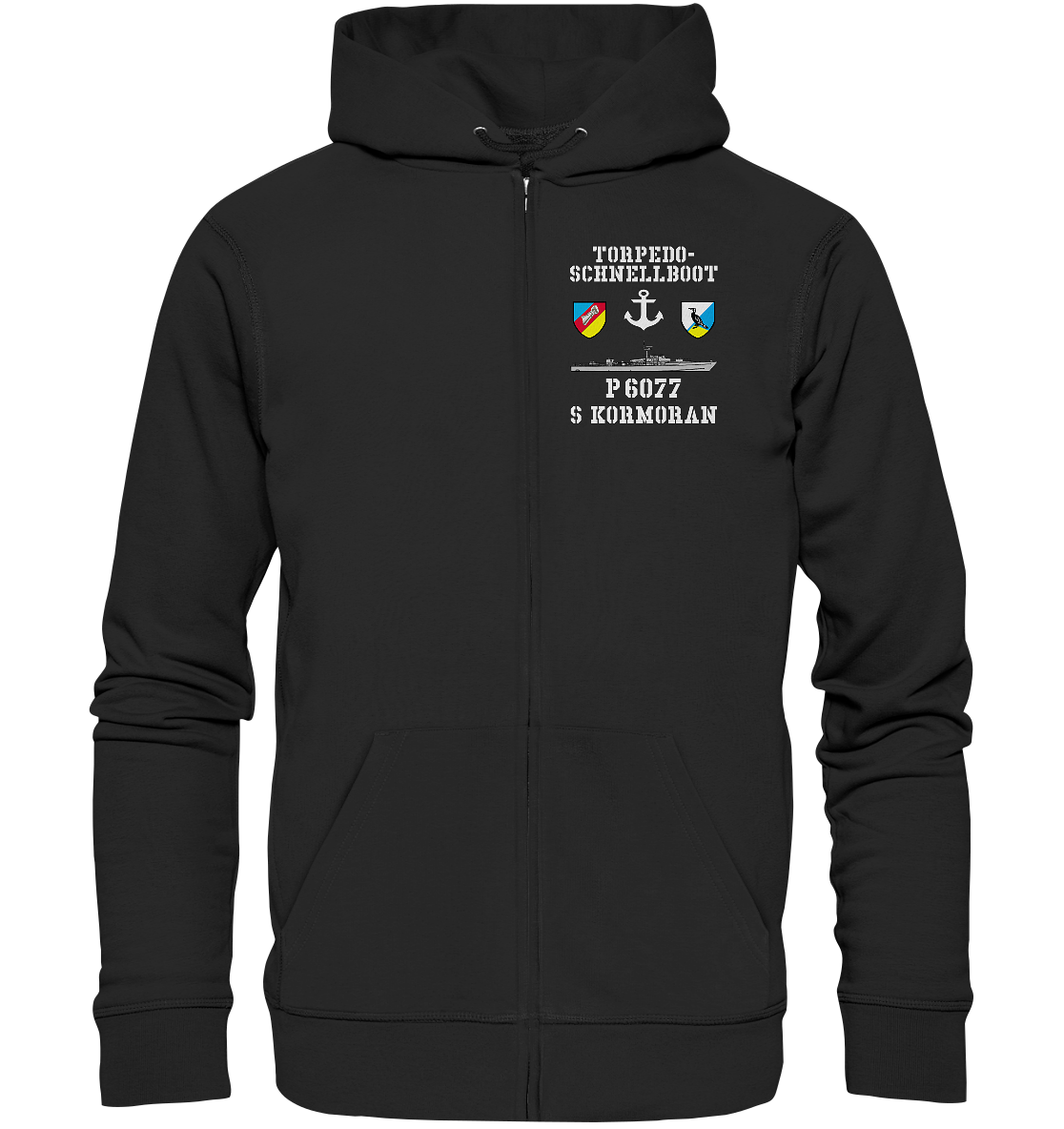 Torpedo-Schnellboot P6077 KORMORAN Anker - Organic Kapuzenjacke